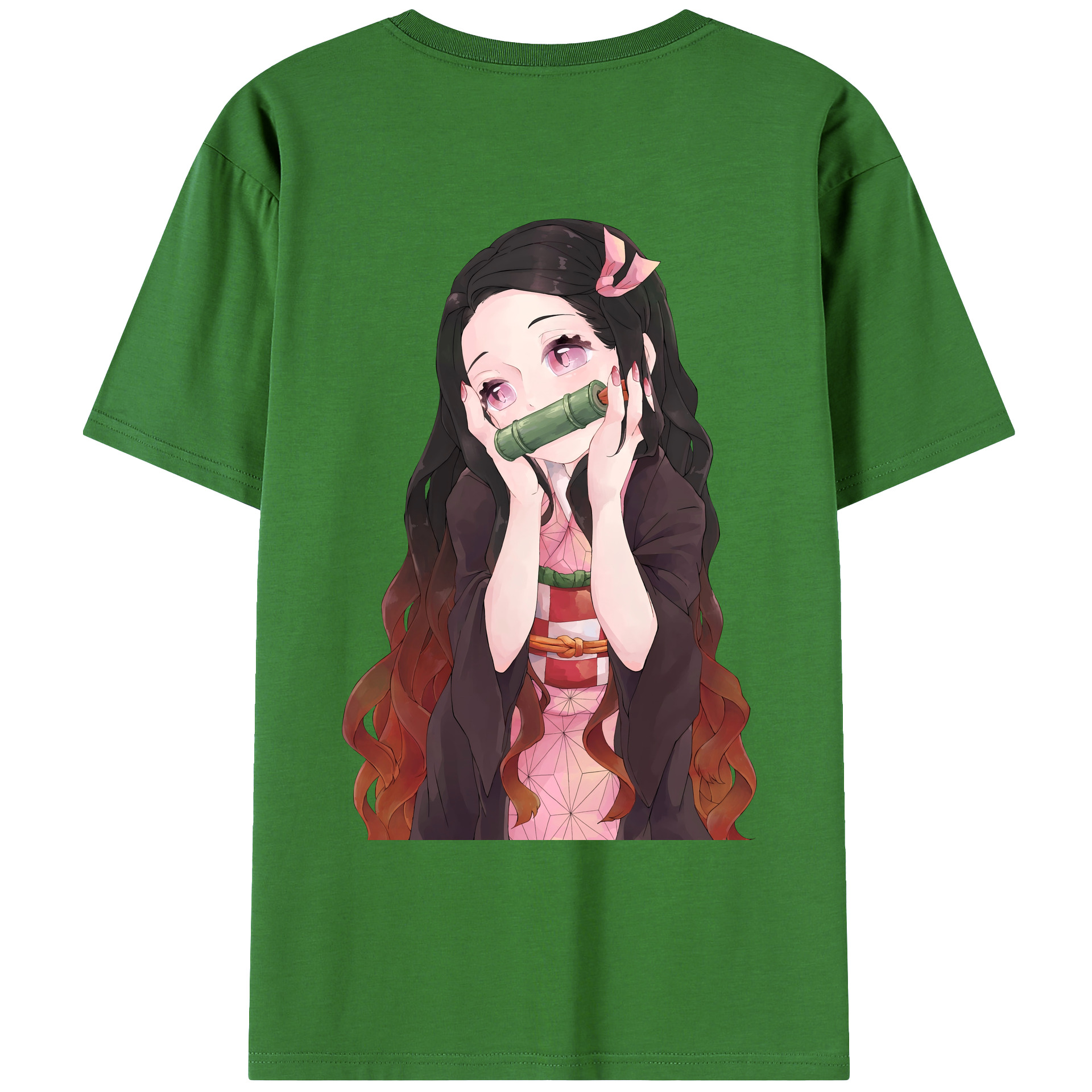 （画像用） 鬼滅の刃（きめつのやいば）竈門 禰󠄀豆子／かまど ねずこ Kamado Nezuko レディース半袖Tシャツ(バックプリント)